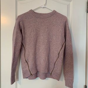 Jcrew purple sweater with zippers.